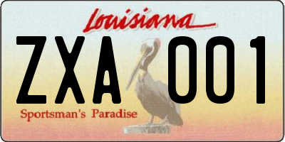 LA license plate ZXA001