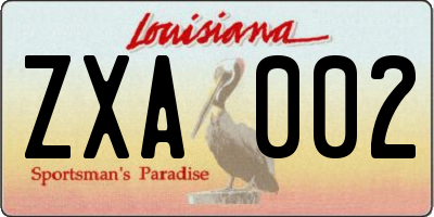 LA license plate ZXA002