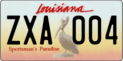 LA license plate ZXA004