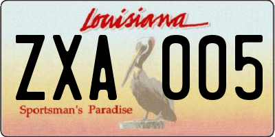 LA license plate ZXA005