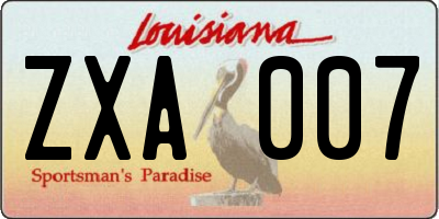 LA license plate ZXA007