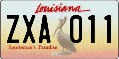 LA license plate ZXA011