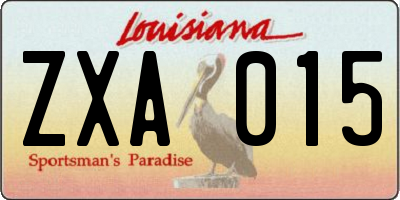 LA license plate ZXA015