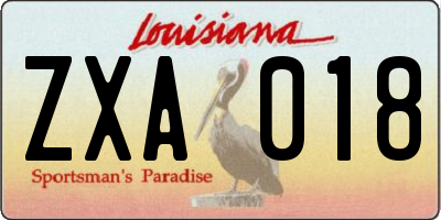 LA license plate ZXA018