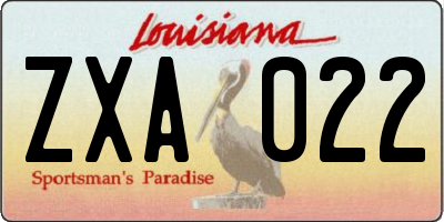 LA license plate ZXA022