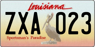 LA license plate ZXA023