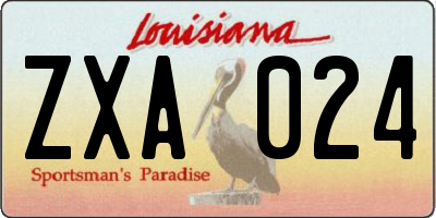 LA license plate ZXA024