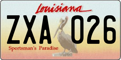 LA license plate ZXA026