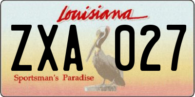 LA license plate ZXA027