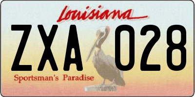 LA license plate ZXA028