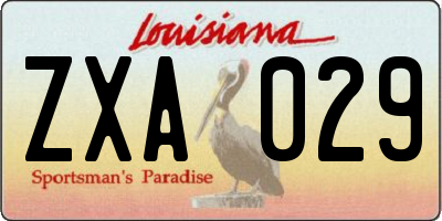 LA license plate ZXA029