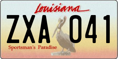 LA license plate ZXA041