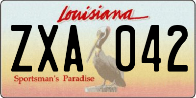 LA license plate ZXA042