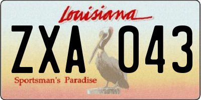 LA license plate ZXA043