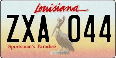 LA license plate ZXA044