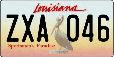 LA license plate ZXA046