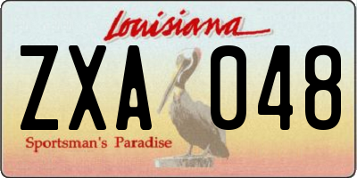 LA license plate ZXA048