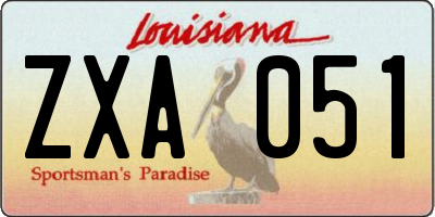 LA license plate ZXA051