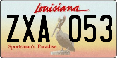 LA license plate ZXA053