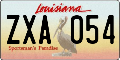 LA license plate ZXA054