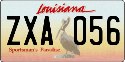 LA license plate ZXA056