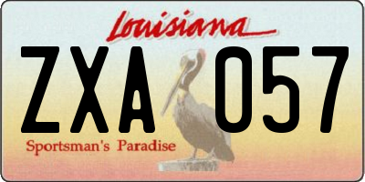 LA license plate ZXA057