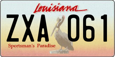 LA license plate ZXA061