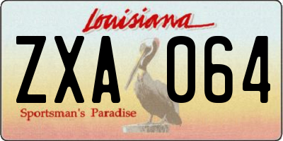 LA license plate ZXA064