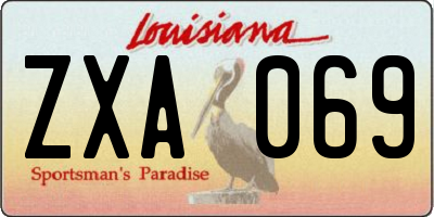 LA license plate ZXA069