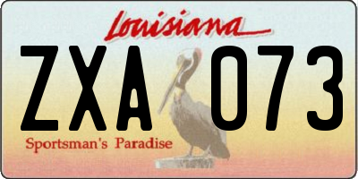 LA license plate ZXA073