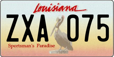 LA license plate ZXA075