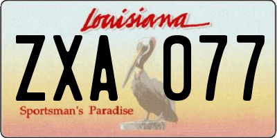 LA license plate ZXA077