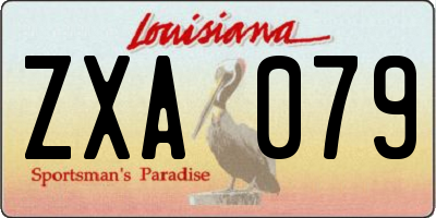 LA license plate ZXA079