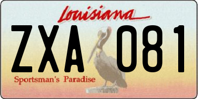 LA license plate ZXA081