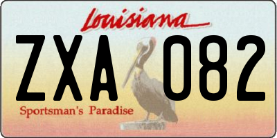 LA license plate ZXA082