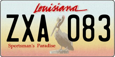 LA license plate ZXA083