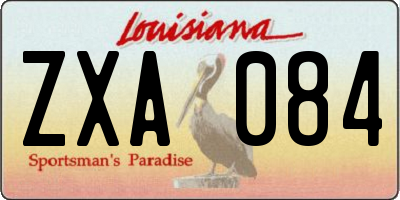 LA license plate ZXA084