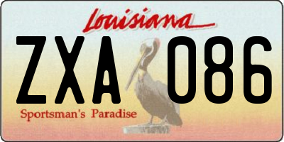 LA license plate ZXA086