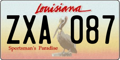 LA license plate ZXA087