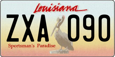 LA license plate ZXA090