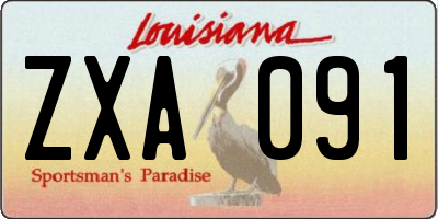 LA license plate ZXA091