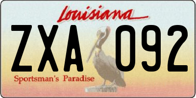 LA license plate ZXA092