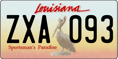 LA license plate ZXA093