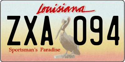 LA license plate ZXA094