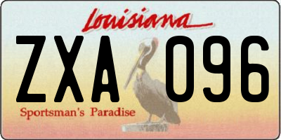 LA license plate ZXA096