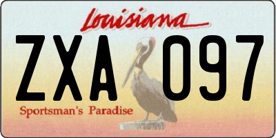 LA license plate ZXA097