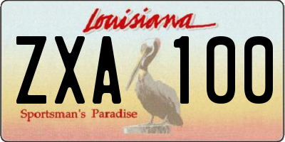 LA license plate ZXA100