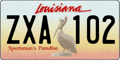 LA license plate ZXA102