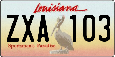 LA license plate ZXA103