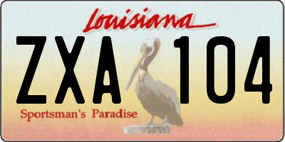 LA license plate ZXA104